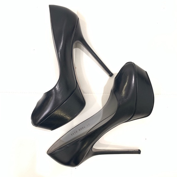 SERGIO ROSSI Leather Open Toe Pumps Sz 40 - Picture 6 of 8